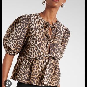 Ganni look-a-like Leopard Print Top